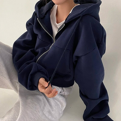 Elena Cortese | Oversized Zip-Up Hoodie