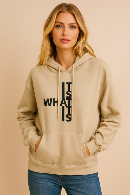 Women’s Trendy Warm Hoodie with Statement Text Print | Salonne