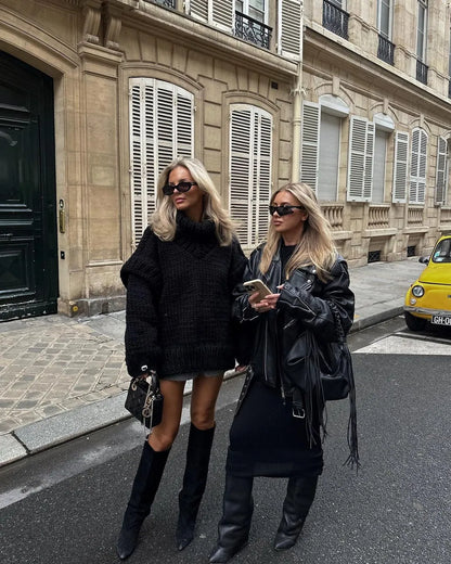 Annica | Oversized Knit Sweater – Trendy, Soft & Comfy