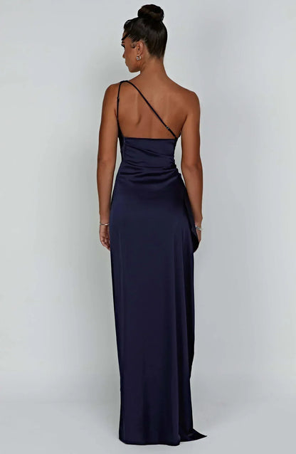 Seraphina Grace | Luxury Satin Evening Dress with Slit – Timeless Elegance