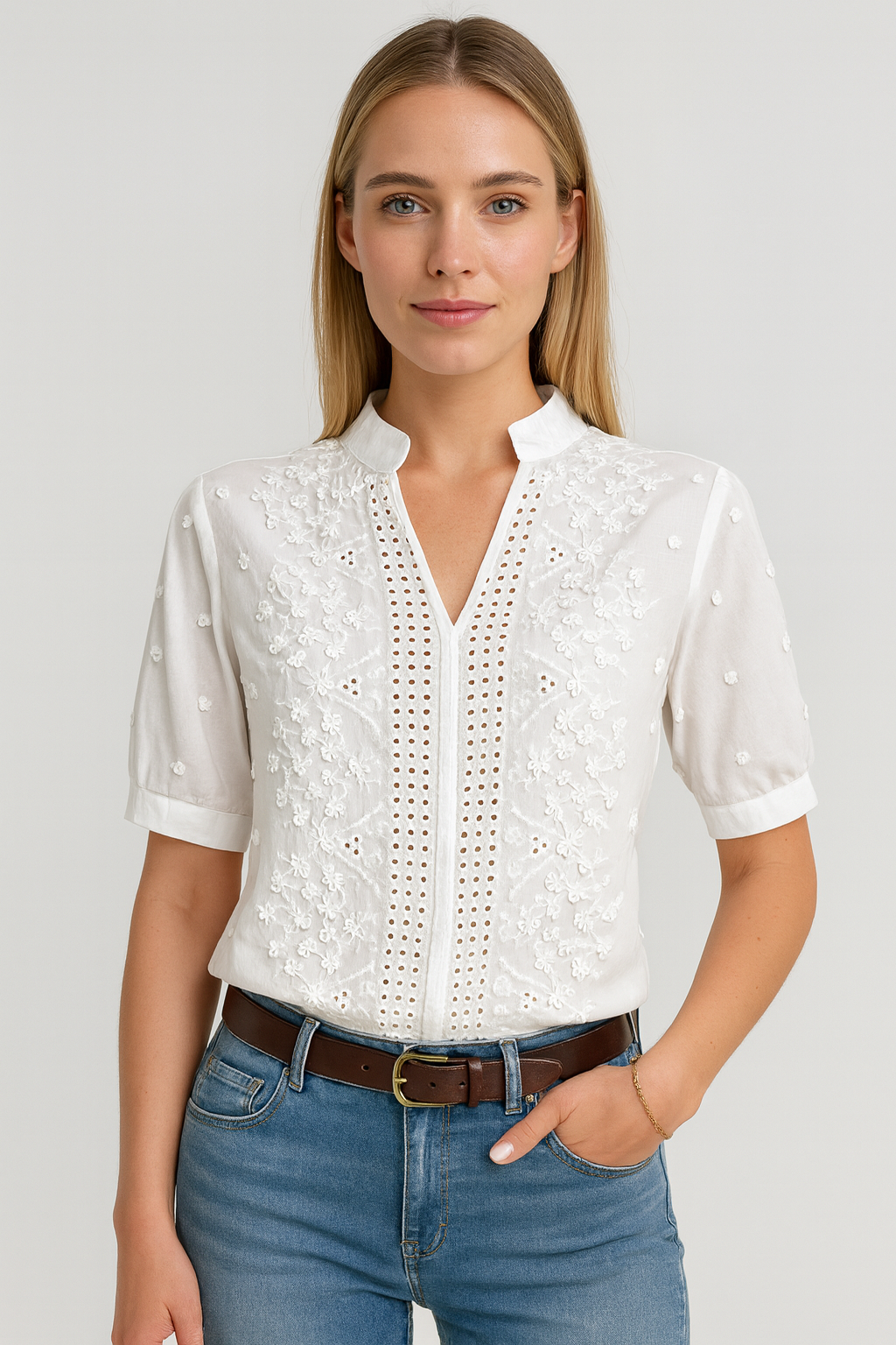 Serena Belluno | Women's Blouse with Puff Sleeves