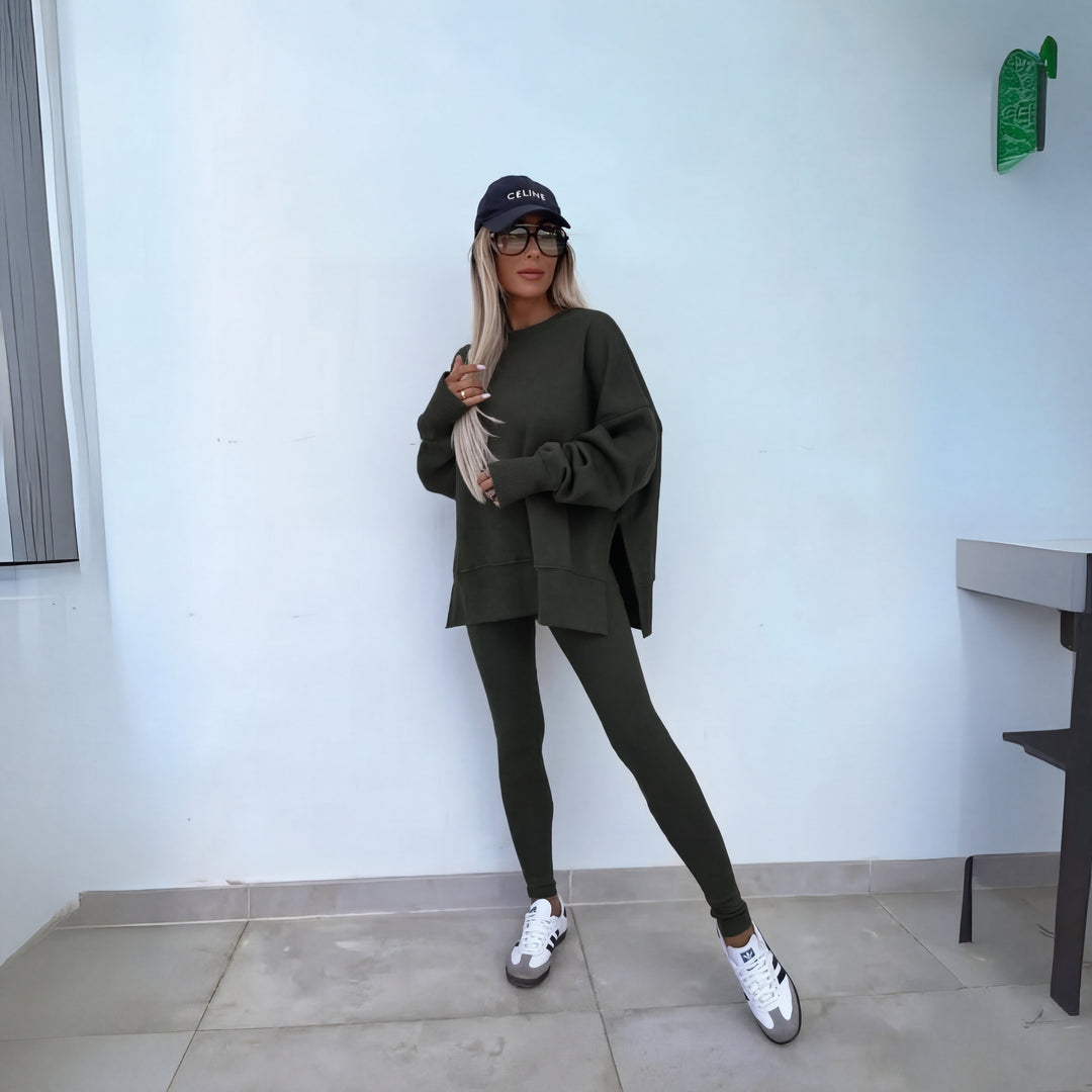 YACHI™ - Casual Long Sleeve Sweatshirt and Trousers Set