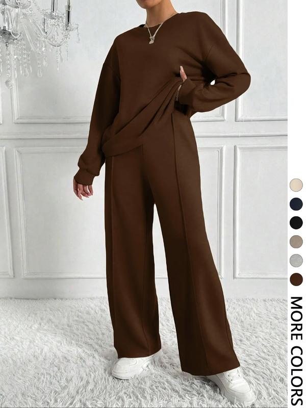 BETH™ - Casual Solid Colour Sweatshirt & Trousers Set for Outdoor Comfort