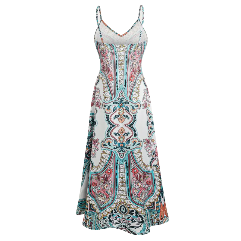 HELGA™ – Flowing Floral Holiday Maxi Dress