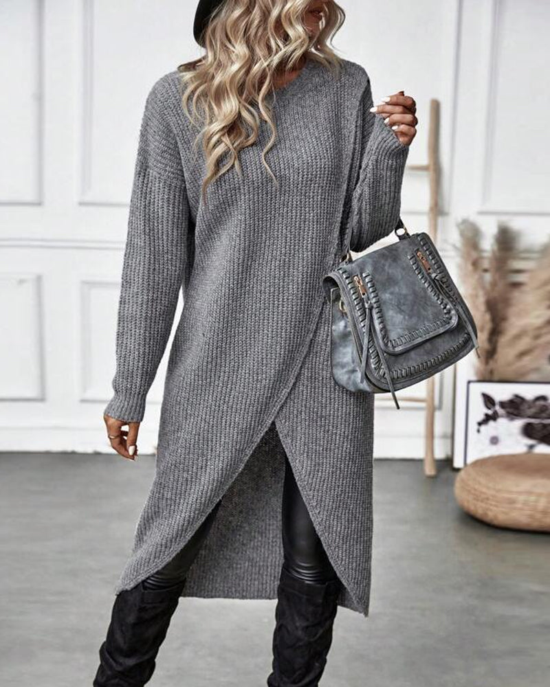 Women’s Long Knitted Wrap Dress | Nela