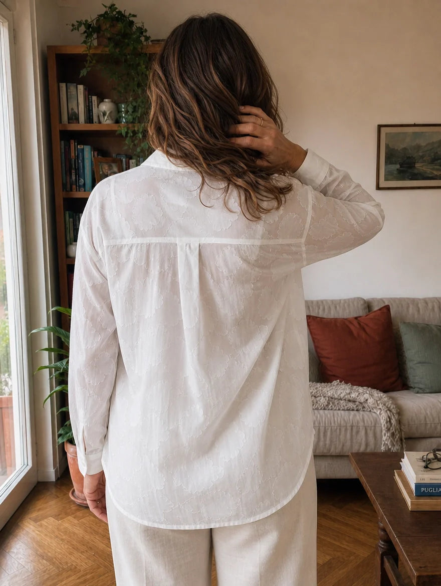 Μπλούζα Jacquard Λουλουδιών