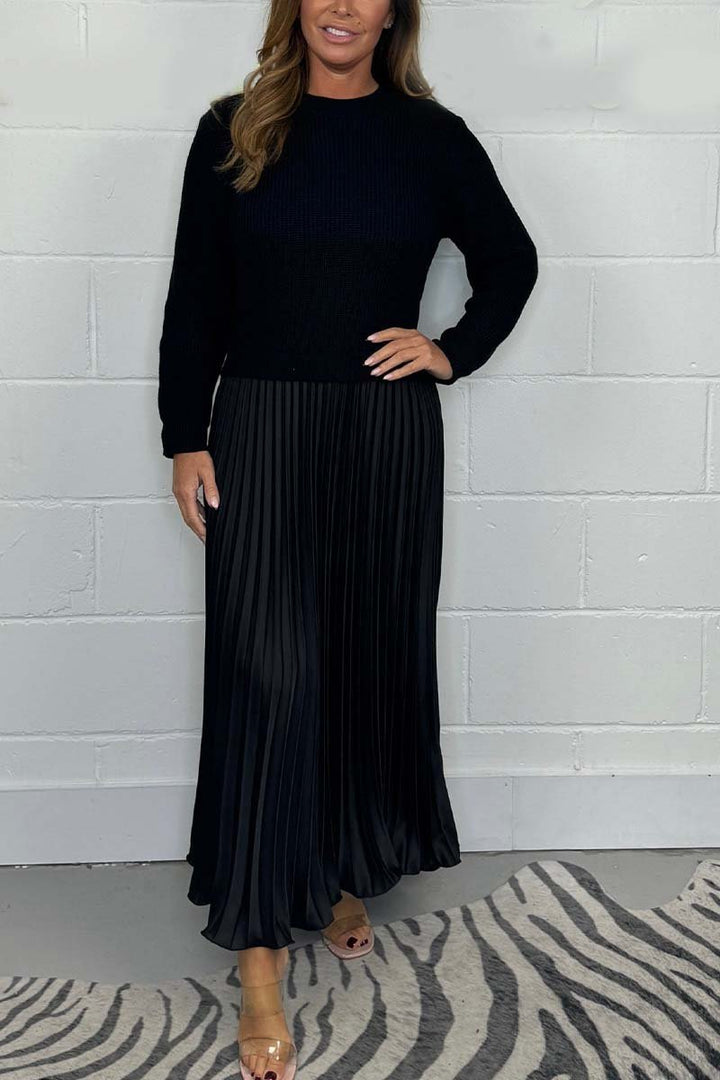 SOPHIA™ - Knitted Jumper & Pleated Satin Skirt