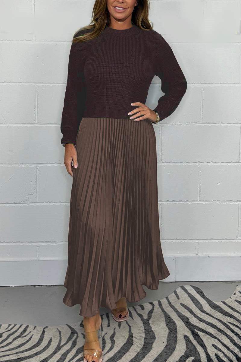 SOPHIA™ - Knitted Jumper & Pleated Satin Skirt