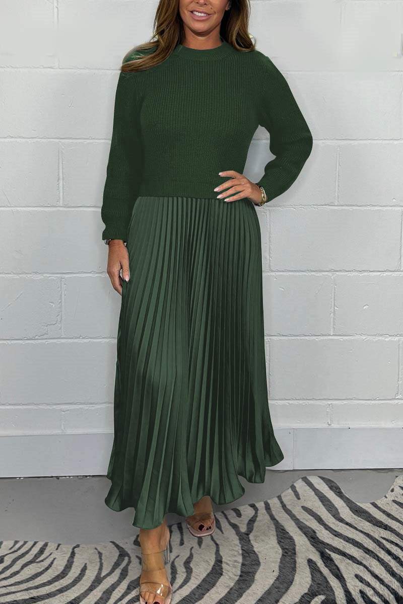SOPHIA™ - Knitted Jumper & Pleated Satin Skirt
