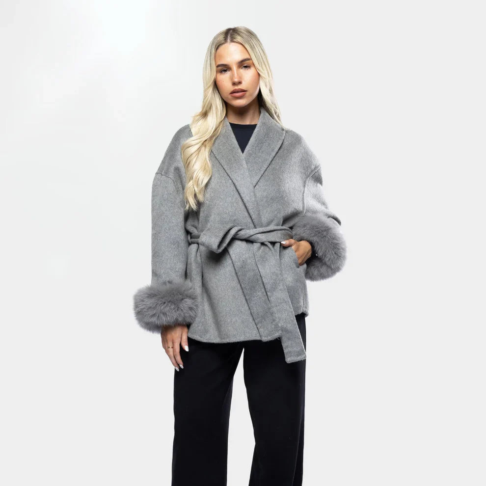 Livia Luxe Coat | Faux Fur & Belted Winter Coat