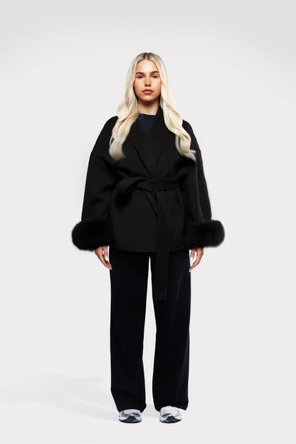 Livia Luxe Coat | Faux Fur & Belted Winter Coat