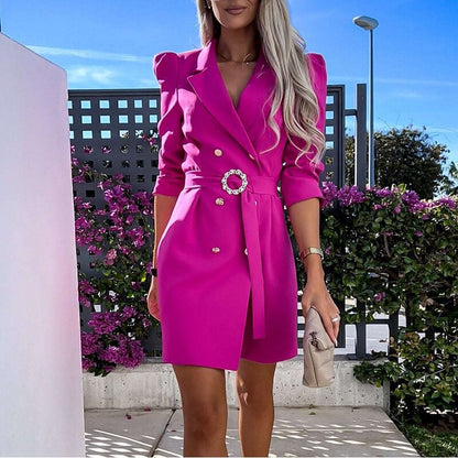 Lotte – Elegant Blazer Dress with Belt for Women