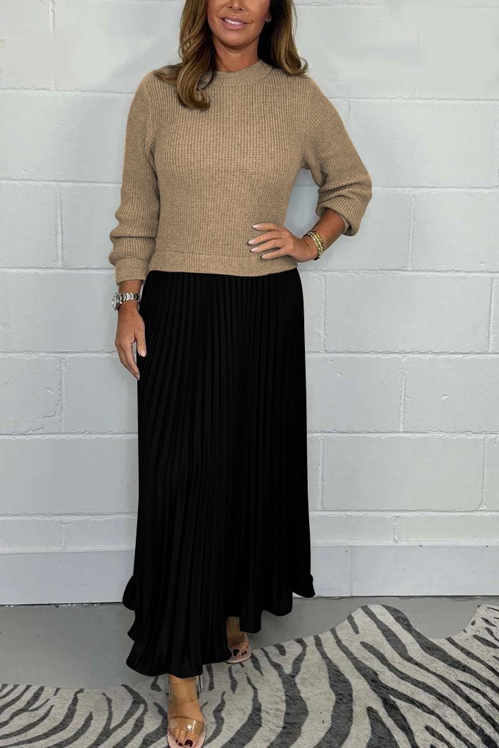 SOPHIA™ - Knitted Jumper & Pleated Satin Skirt