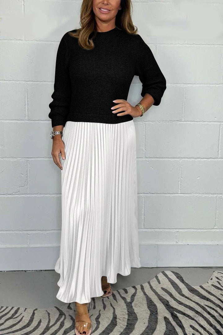 SOPHIA™ - Knitted Jumper & Pleated Satin Skirt