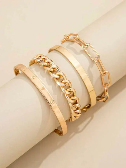 Modern Gold Bracelet Set