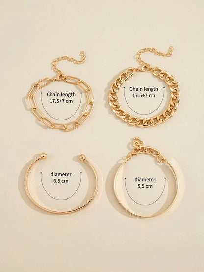 Modern Gold Bracelet Set